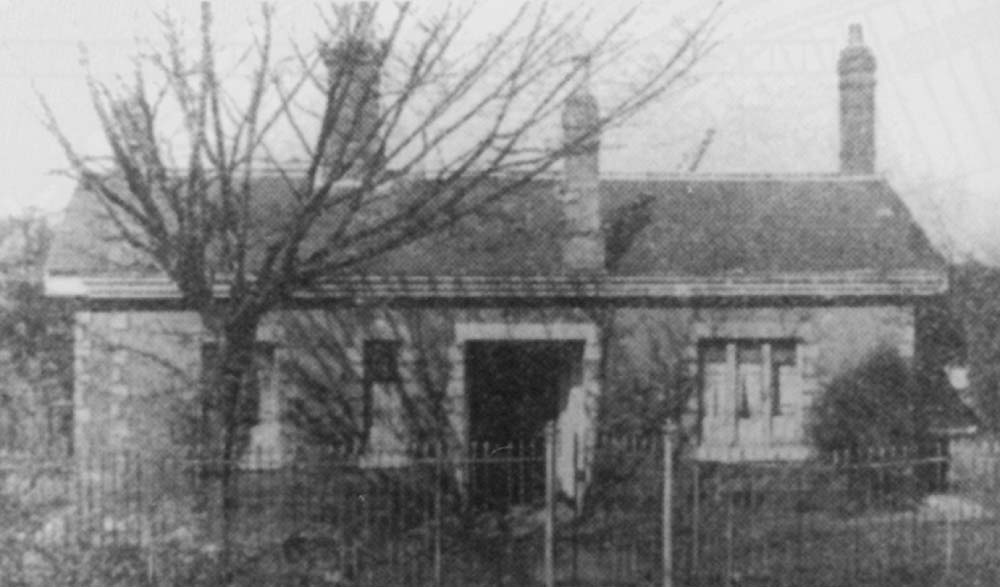 Front elevation of Redditch's original station building, now closed, which was situated in Clive Road