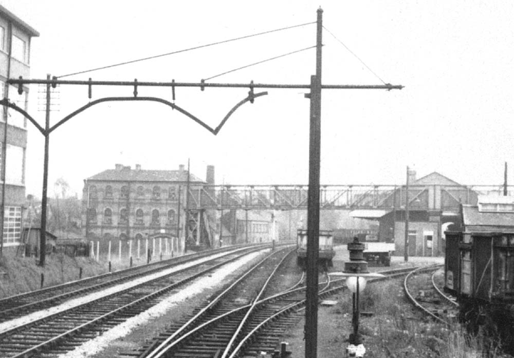 Looking north to Barnt Green with the new goods shed built on Pound meadow see on the left beyond the footbridge