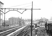 Looking north to Barnt Green with the new goods shed built on Pound meadow see on the left beyond the footbridge