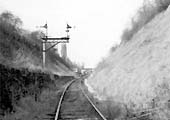 Looking north from the single bore tunnel mouth towards Redditch with the station in the distance