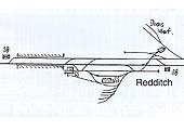 Schematic showing Redditch station's location in relationship to both its and other private sidings