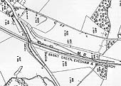 OS map showing the station prior to the completion of the 1907 work for Bomford and Evershed's siding