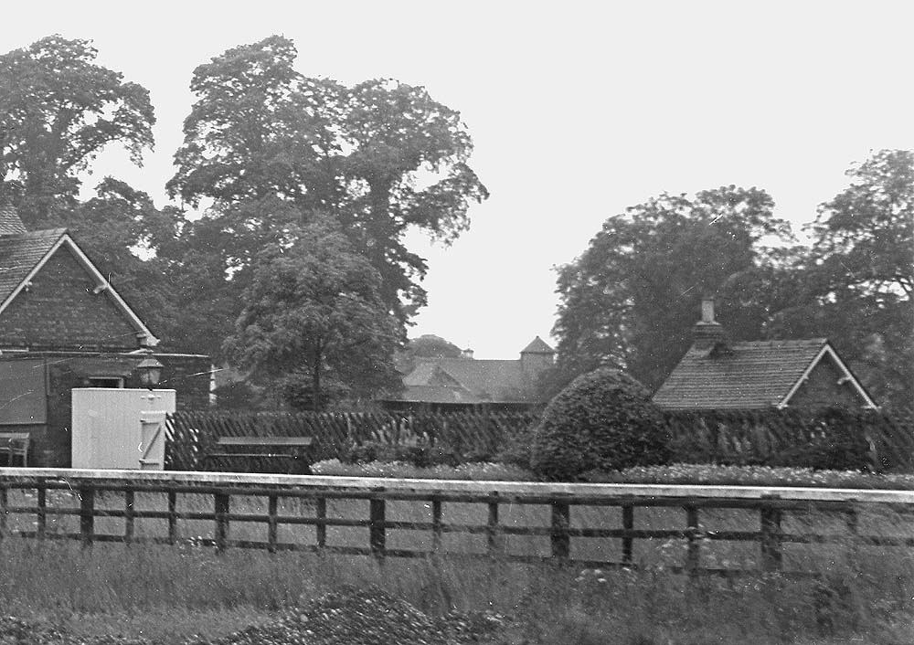 Close up showing the entrance to the station via the station approach road and the weighbridge office
