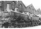 Ex-MR 2F 0-6-0 No 22834, a Kirtley curved outside framed locomotive, is seen with its number crudely painted on the smokebox door