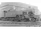 LMS 4MT 2-6-4T No 2685, designed by Fairburn, is seen standing in steam alongside Saltley's water tower adjacent to No 2 roundhouse