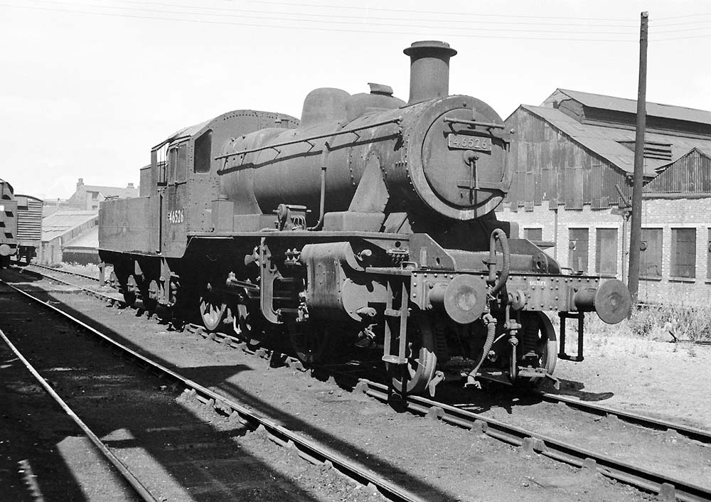 British Railways built 2MT 2-6-0 No 46526 stands withdrawn on Canal Road at the rear of Saltley shed