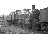 British Railways built Ivatt 2MT 2-6-0 No 46429 is seen standing on the scrapline of Saltley Shed