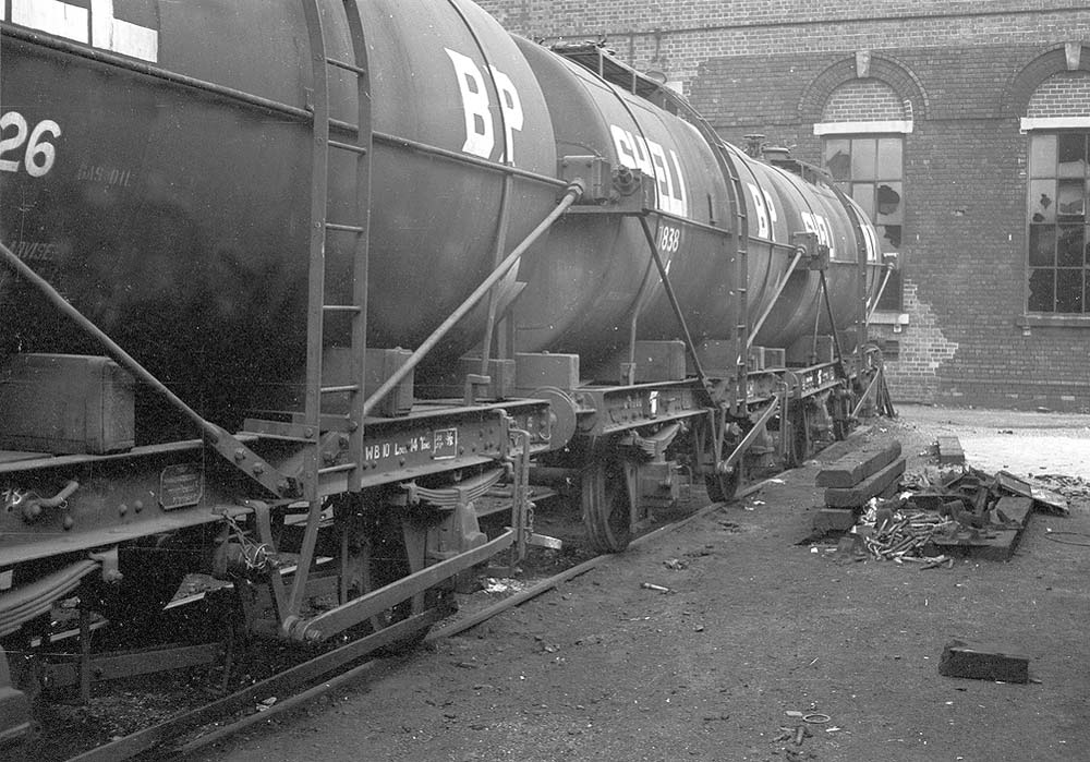 Saltley Shed A row of Shell BP Gas Oil tank wagons used to transport