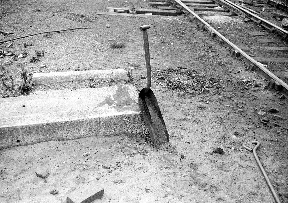 A firing shovel now redundant at Saltley shed following the withdrawal of steam power at Saltley shed
