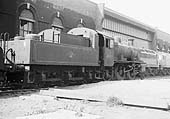 British Railways built 2MT 2-6-0 No 46509 stands alongside Saltley Shed on 4th April 1965