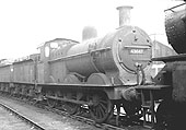 Ex-Midland Railway 3F 0-6-0 No 43687 is seen stored with other redundant locomotives at Saltley shed on 29th July 1962