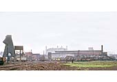 A panoramic view of Saltley shed, with its coaling tower on the left and motive power on the right, on a Sunday morning in May 1962