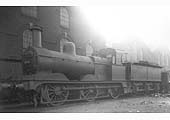 Ex-MR 0-6-0 No 2928, designed by Johnson, stands on one of the stabling roads outside Saltley's No 3 and No 1 roundhouses