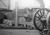 Close up showing the small pick-up truck in the corner of the fitting shop a portent of the future as the fitting shop was converted to maintain road lorries