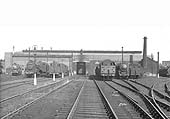 View of Saltley's No 3 shed in 1959 following the extensive rebuilding of all three roundhouses with new walls and roof
