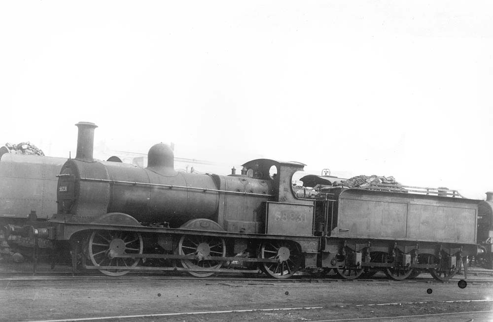 Ex-MR 2F 0-6-0 No 58231 is seen standing prepared for its next set of duties on one of Saltley shed's stabling roads outside No 3 roundhouse