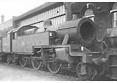 Ex-LMS 4P 2-6-4T No 42416 stands alongside one of Saltley shed's roundhouse on Sunday 3rd September 1061