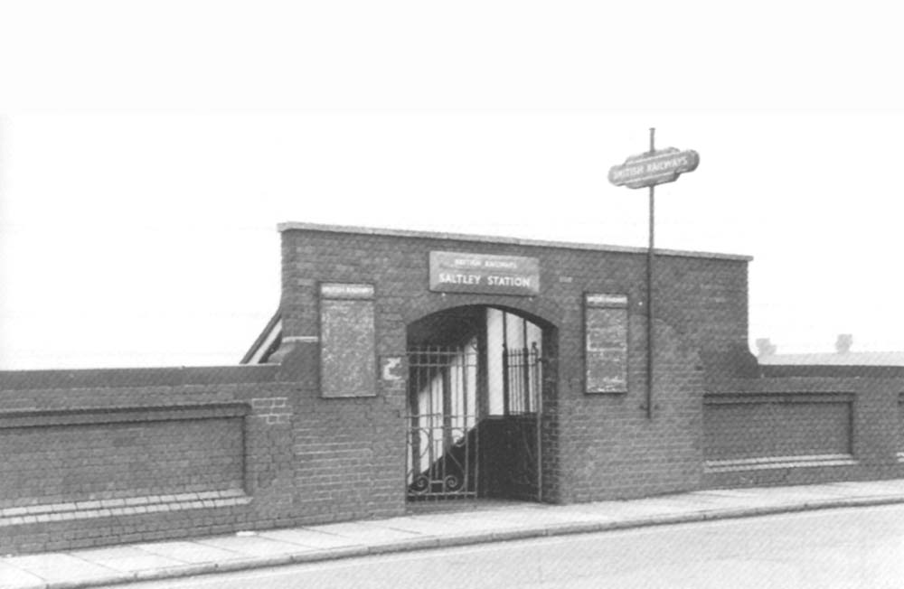 The road level entrance to Saltley Station as seen from Saltley Viaduct on 25th October 1964
