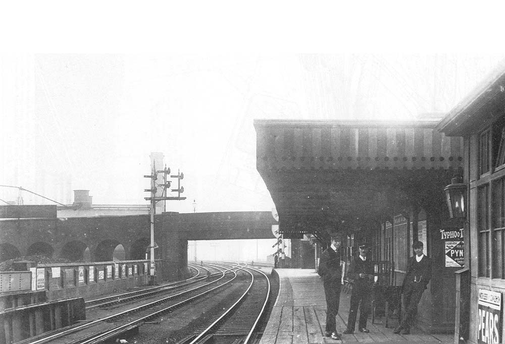 An Edwardian view of Saltley station looking towards New Street with Saltley viaduct behind the signals