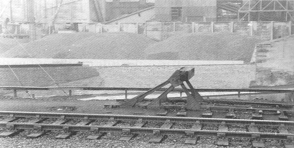 Looking West from Saltley station towards the Gas Works with an LMS replacement buffer stop in the foreground