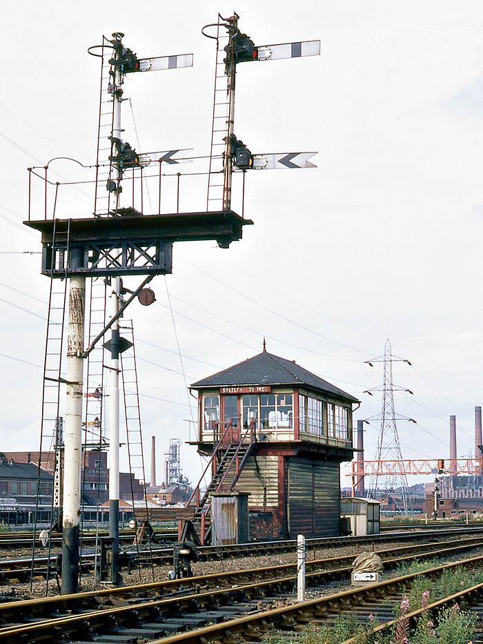 View of Saltley Sidings Signal Box one month before the signal box was made redundant in September 1969 by the opening of Saltley Power box