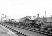 Ex-Midland Railway 2F 0-6-0 No 3527 is seen passing through Saltley station at the head of a down class K local trip service to one of Birmingham's goods yards