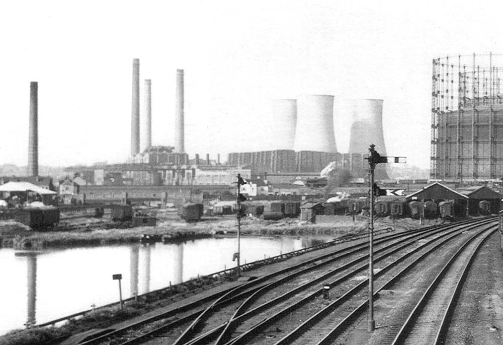 Close up showing the carriage sidings which were located opposite Saltley Carriage Works on 8th August 1955