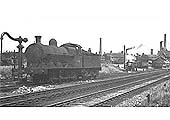 Ex-LNWR G2a 0-8-0 No 49142 is seen standing on the reception road used by Stockingford branch line