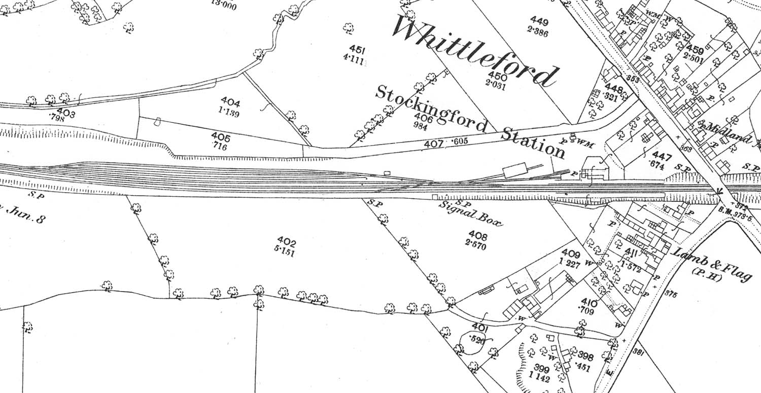 An 1886 25 inch to the mile Ordnance Survey Map showing Stockingford Sidings and Station