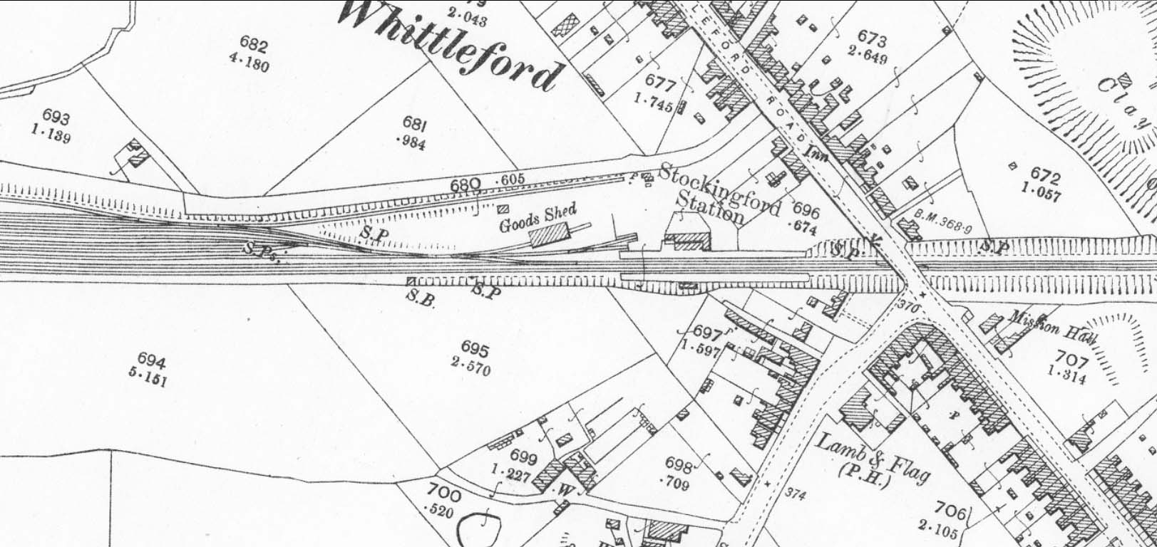 An 1902 25 inch to the mile Ordnance Survey Map showing Stockingford Sidings and Station