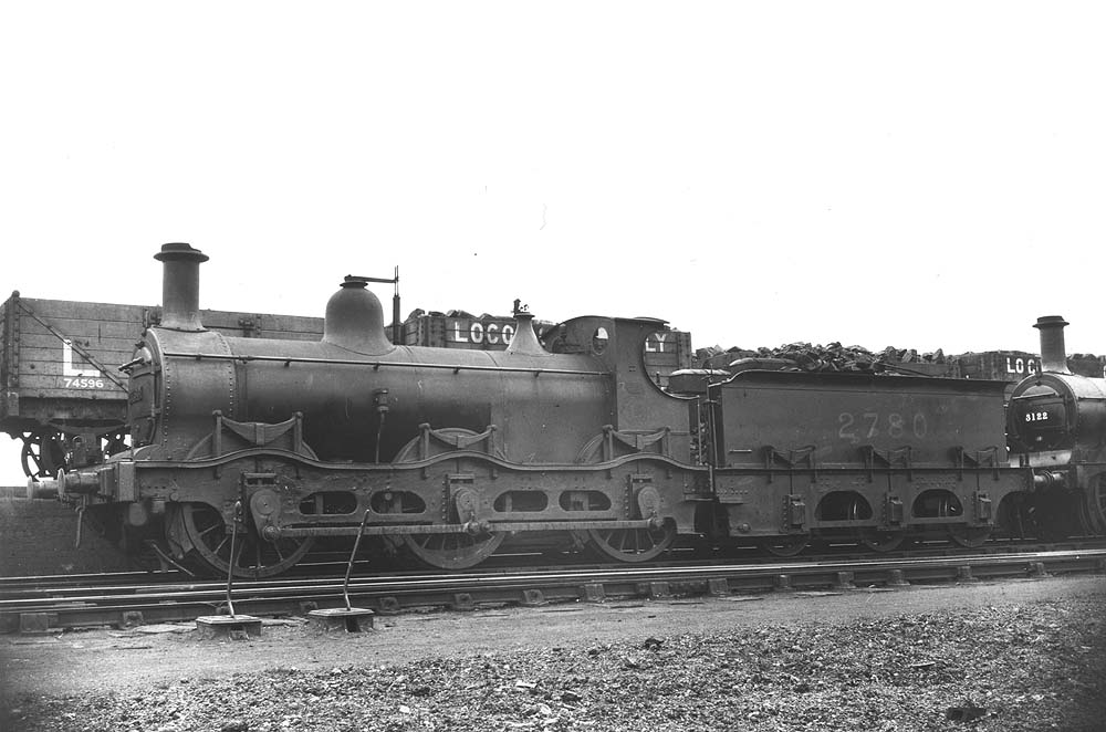 Ex-MR 1F 0-6-0 No 2780 stands adjacent to the coal line after being serviced for the following day's work