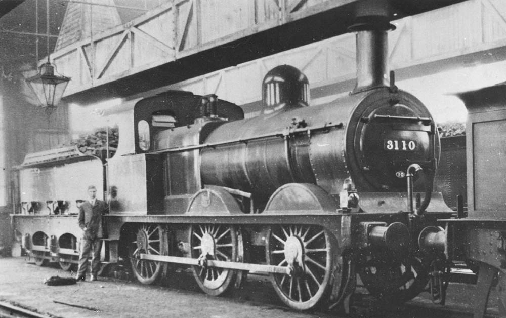 Ex-MR 2F 0-6-0 No 3110 stands on the middle road of Stockingford shed shortly before the shed closed
