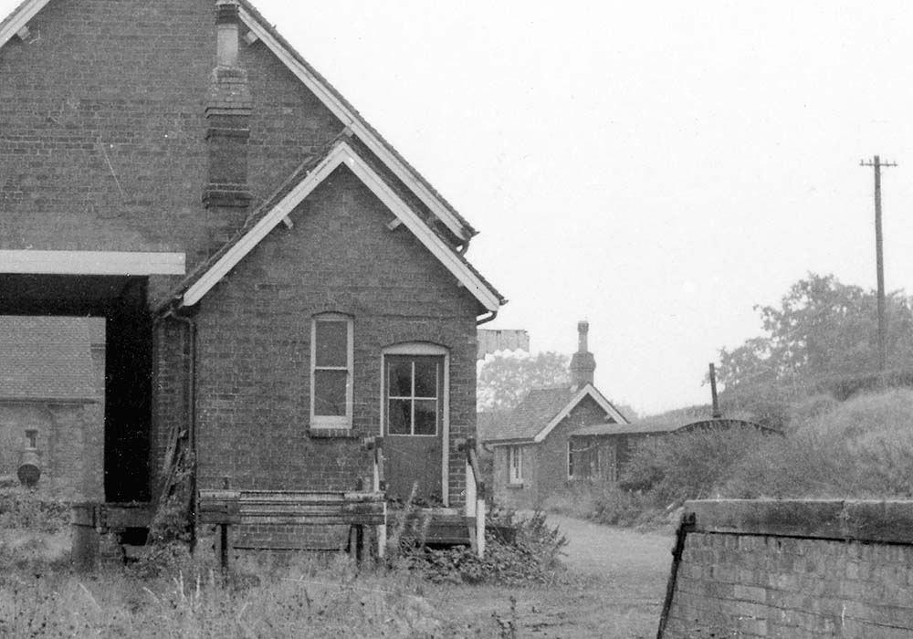 Close up showing the goods office and, on the right, the building which accommodated the weighbridge office