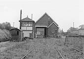 Looking in the direction of Alcester along Studley & Astwood's two sidings towards the goods shed circa 1962