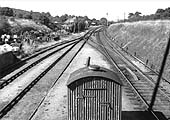 Looking from Studley Signal Box towards Redditch and the station's single goods sidings and passing loop