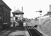 Looking towards Redditch with Studley and Astwood Signal Box located at the end of the station's platform