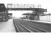 Looking north towards Derby as the rebuilding of the new station takes place on 2nd June 1962