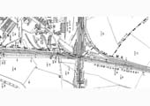 A 1900 25 inch to the mile Ordnance Survey Map showing the MR station, goods yard and turntable