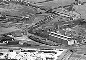 A 1929 aerial view of the Tamworth to Birmingham MR line with part of Kettlebrook Sidings seen beyond the main line