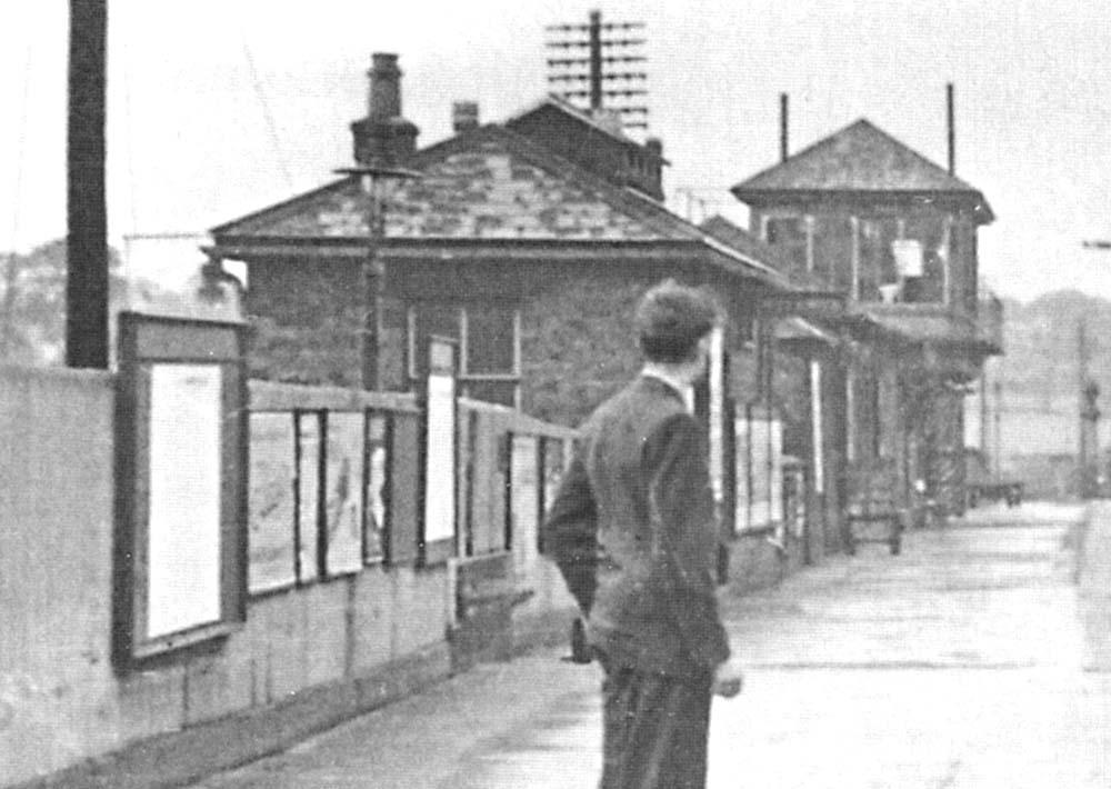 Close up showing Tamworth High Level signal box which was located at the Derby end of the platform