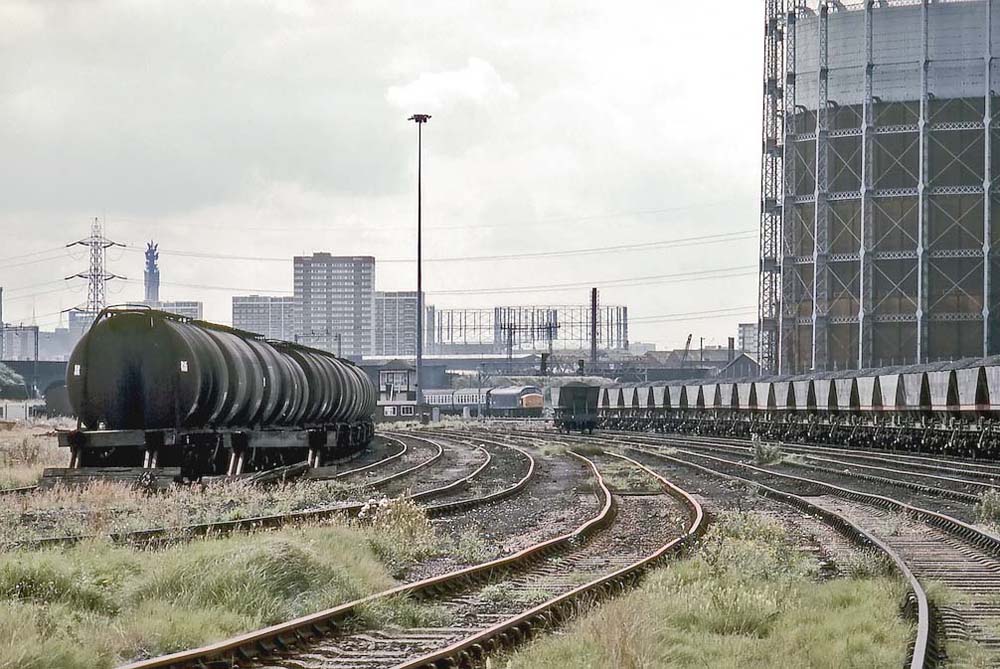 BR Class 46032 heads the 10:15 Paignton to Leeds service past Washwood Heath Sidings No 2 Signal Box