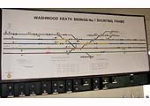 The Signal Diagram used by Washwood Heath Sidings No 1 Shunting Frame to control trains arriving and departing from the sidings