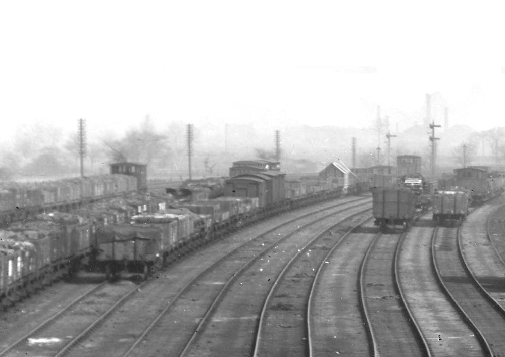Close up of the arrival end of the Front Fan of Washwood Heath's down sidings with the majority of wagons being used to transport coal