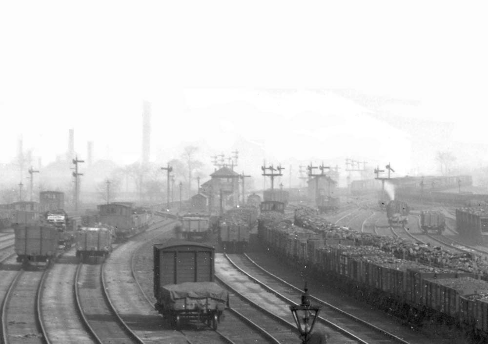 Close up of the Front Fan Arrival Roads with Washwood Heath Sidings No 3 Signal Box in the middle of the photograph