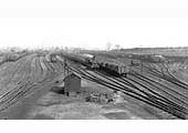 Looking towards Derby showing the down sidings with the Birmingham to derby line to the extreme left of the photograph