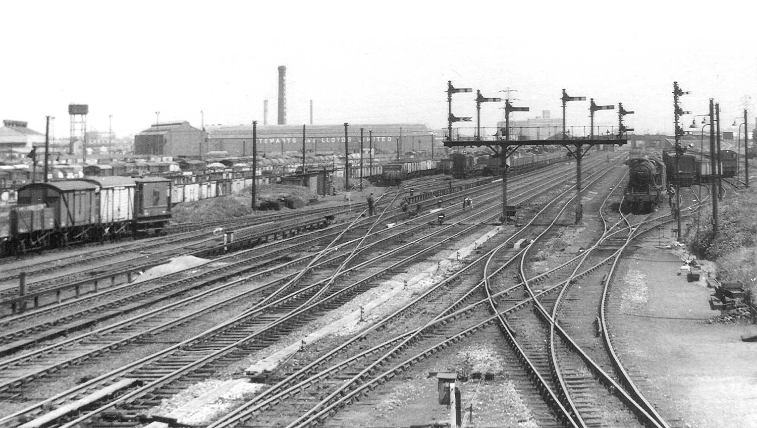 Looking towards Bromford Bridge from Washwood Heath  Junction Signal Box with the upsidings on the very left and on the right Junction Road sidings