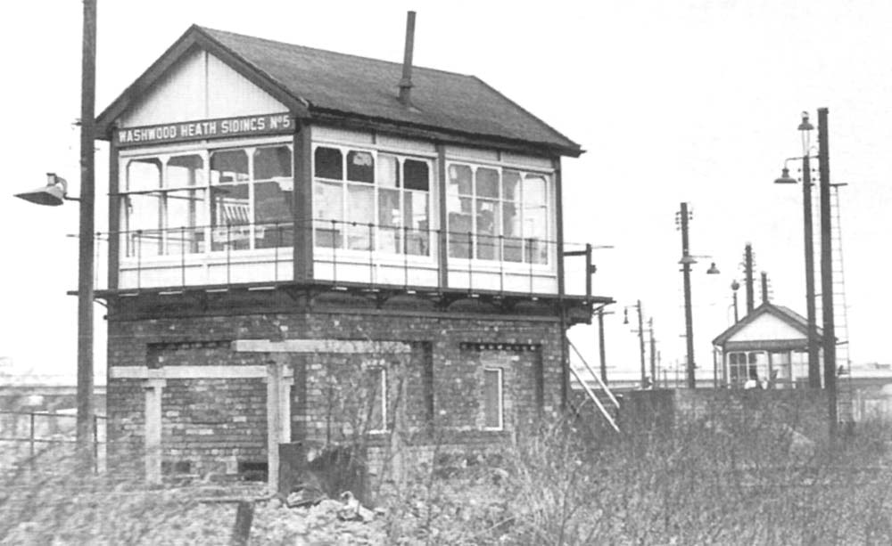 View of Washwood Heath Sidings No 5 Signal Box seen from the Running Road to the Dugout which ran parallel to the main Birmingham to Derby line