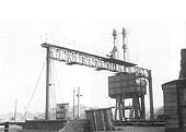 View of the signal gantry which controlled the down passenger and No 1 down goods running lines on the Derby to Birmingham route