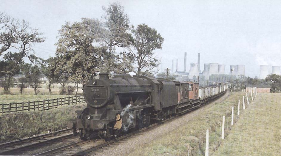 Ex-LMS 8P 2-8-0 No 48381 is at the head of a Class H freight from Toton to Washwood Heath on 2nd October 1959