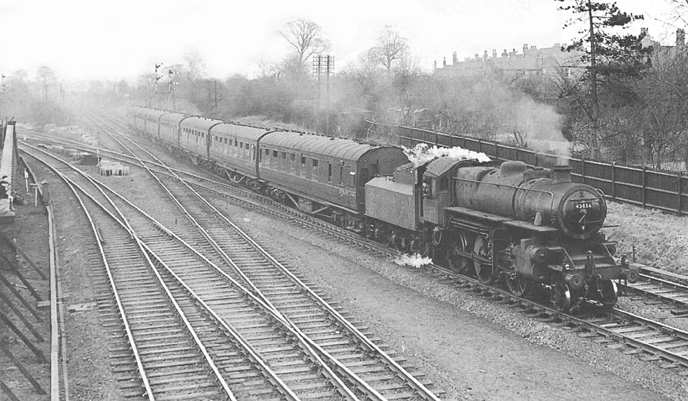 Water Orton Station British Railways built 4MT 260 No 43036 exits